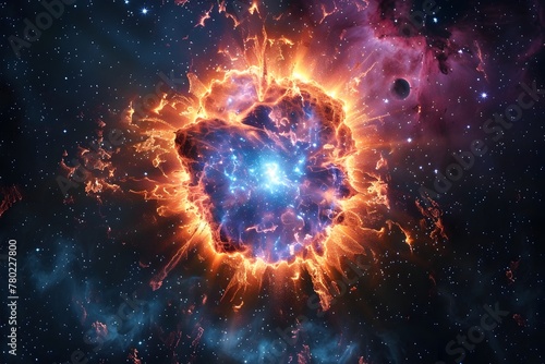 Dramatic Supernova Explosion Unleashing Vast Cosmic Energy into the Universe
