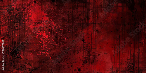 Red splatter background, dark red and black grunge, dark texture, dark grungy background, red background, red texture wall vintage, horror, halloween background,blood banner