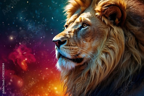 portrait of a lion fantasy wallpaper 