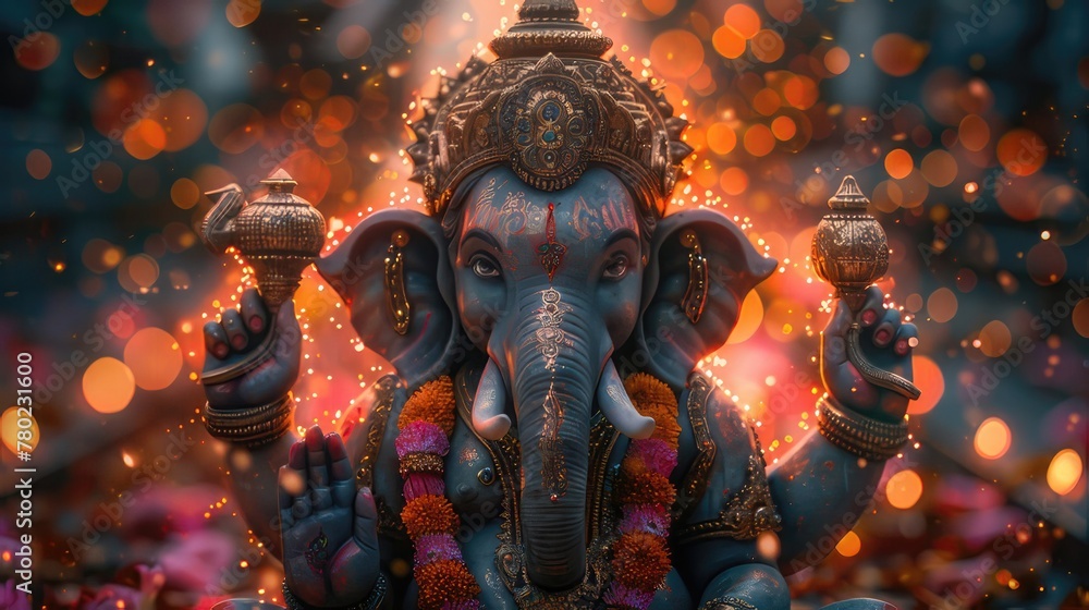 hindu god Ganesh elephant in India Diwali