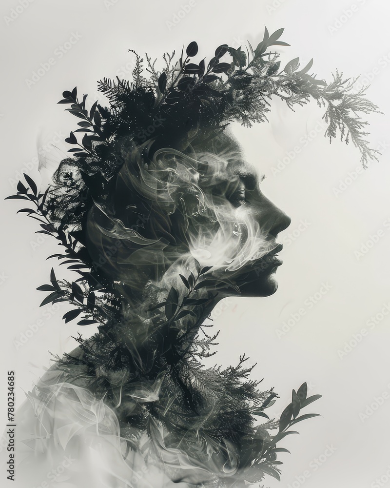 Fototapeta premium Greenery Leaf Crowns, Wreaths for woodland creatures, Sunset gradients,Black and White Photography,Invigorating,Environmental Graphics,, easter theme