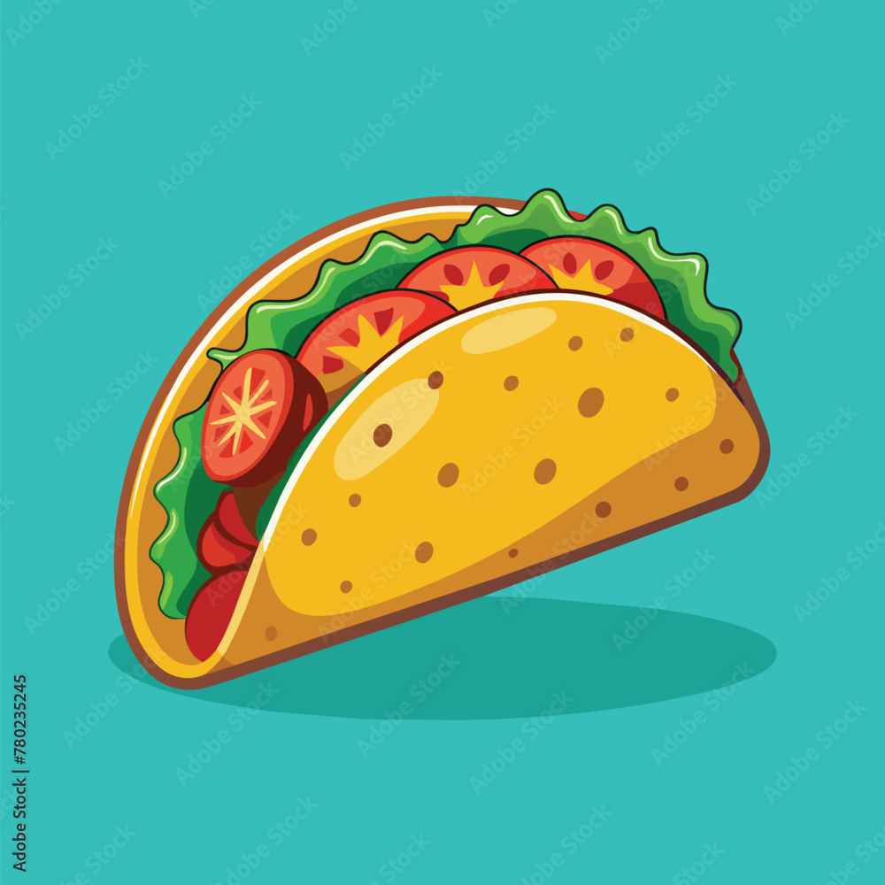 Tacos with meat and vegetable. Traditional Mexican fast-food. Taco Mexico food with tortilla, leaves lettuce, cheese, tomato, forcemeat, sauce. Tacos with meat and vegetable. Traditional Mexican fast-food. Taco Mexico food with tortilla, leaves lettuce, cheese, tomato, forcemeat, sauce.