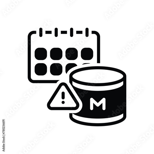 Black solid icon for expiry date