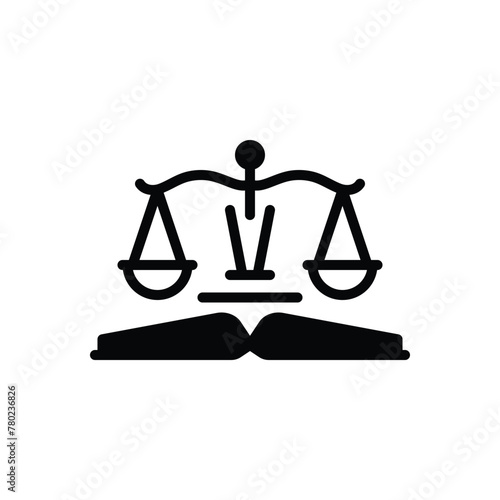 Black solid icon for law 