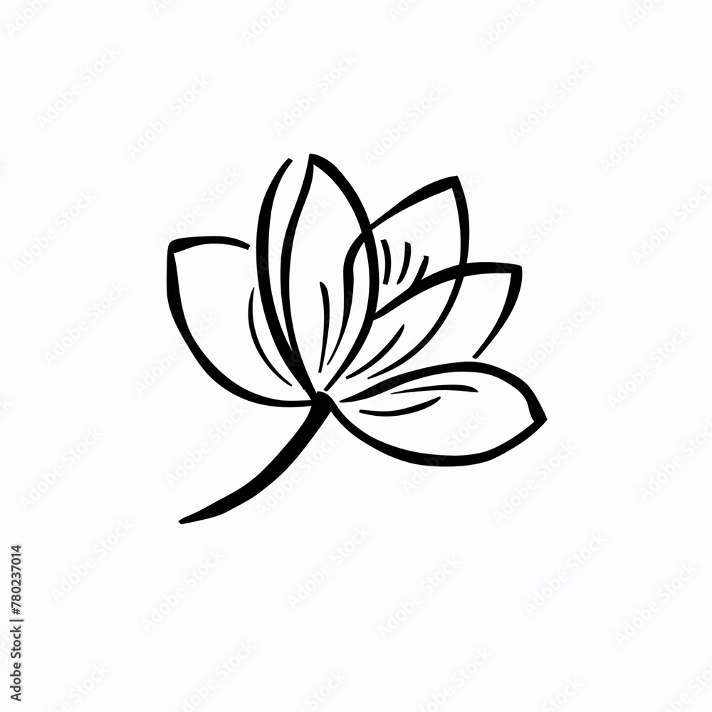 a drawing of a lotus flower with a white background. a drawing of a lotus flower with a white background.