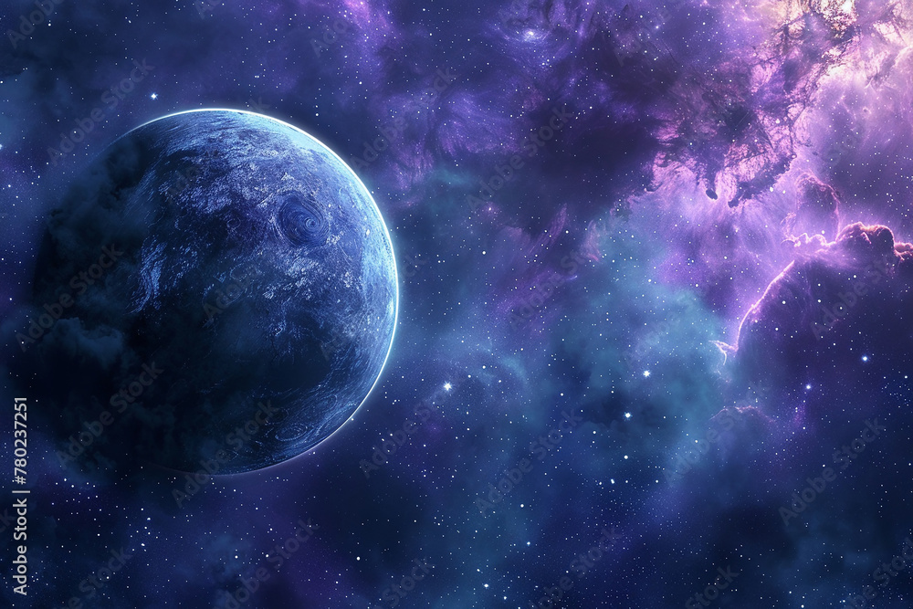 Obraz premium Design a background inspired by celestial wonders. How can we evoke the grandeur of the cosmos to complement the product.