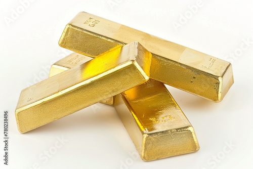 gold bars on white background. photo