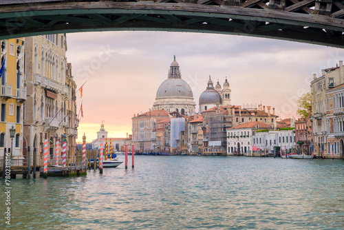 View of Grand canal and Santa Maria della Salute basilica, Venice photo