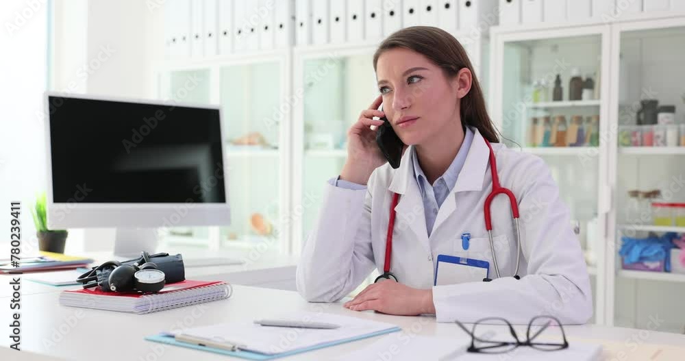 Doctor discusses test results over phone with patients Doctor discusses test results over phone with patients