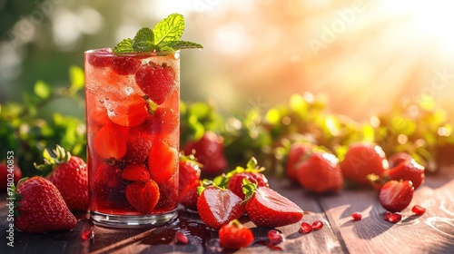 healthy drink, showcasing a refreshing beverage bathed in morning light against a soft, natural background