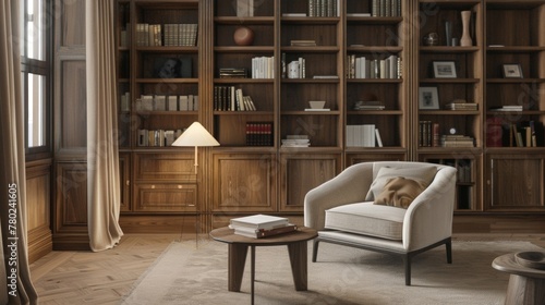 The warm and inviting atmosphere of a home library is further enhanced by the addition of Soundproof Sanctuaries Panels. The natural wood finish of the panels adds a touch of warmth .