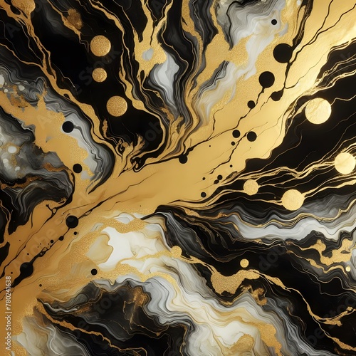 Gold abstract black marble background art paint pattern ink texture watercolor white fluid wall. Abstract liquid gold design luxury wallpaper nature black brush oil modern paper splash painting water1 photo