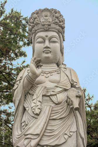 Buddha statue at Haedong Yonggungsa Temple in Busan, South Korea, April 2017