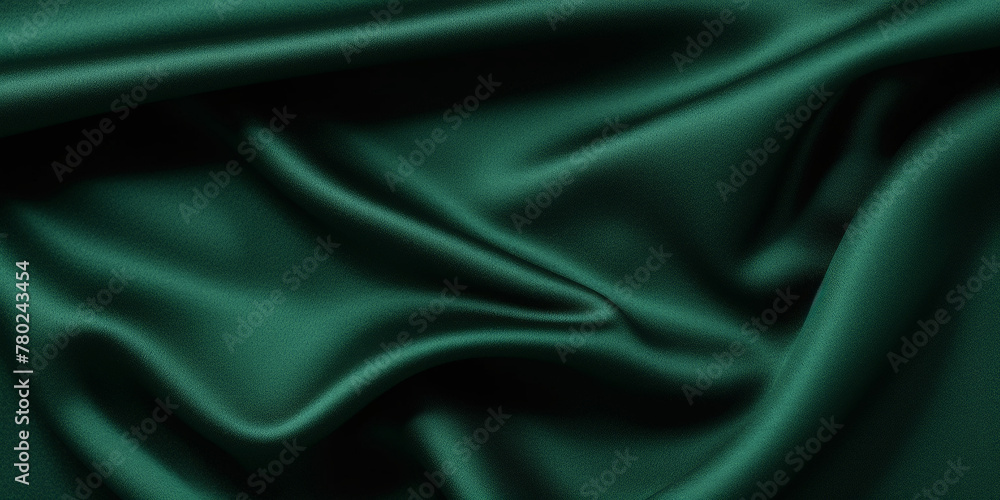 Obraz premium Dark green velvet fabric texture background, dark emerald cloth material for fashion design, green silk satin,