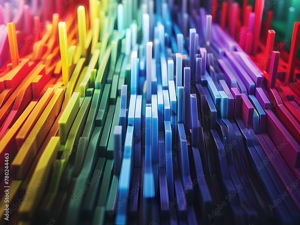 Vibrant D Spectrum Beams Representing Diverse Customer Segments Vibrant D Spectrum Beams Representing Diverse Customer Segments