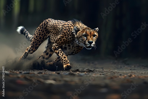Graceful cheetah sprinting  Blur of Speed and Power 
