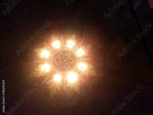 Deepawali Celebratoin with lights in home decoration himachal pradesh india