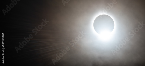 solar eclipse 2024 sun and moon real photo photo