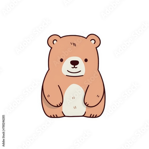 Cute Bear Smiling Watercolor Clipart Illustration