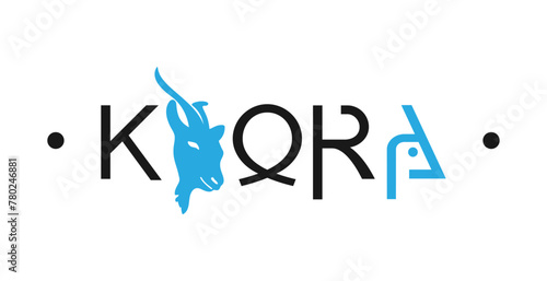 Goat's milk. Logo. Stamp. Vector illustration. Color logo on a white background