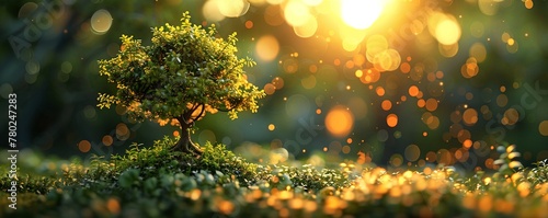 , *earthly guide to growth*, *imbued with ancient wisdom*, *bringing new life to the garden*, *3D render*, *Golden Hour*, *Depth of Field Bokeh Effect* photo