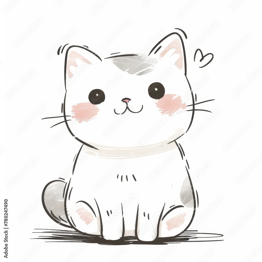 Cute Cat Smiling Watercolor Clipart Illustration Cute Cat Smiling Watercolor Clipart Illustration