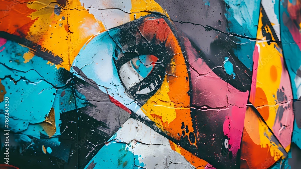 Fototapeta premium Graffiti Symphony in Concrete Jungle./n