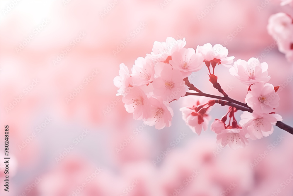 Naklejka premium Pink cherry blossom, Japanese sakura photo
