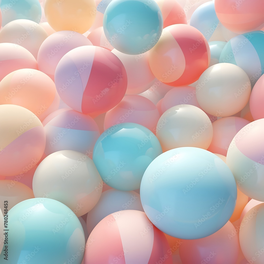 Abstract 3d rendering of multicolored balls on a pink background Abstract 3d rendering of multicolored balls on a pink background