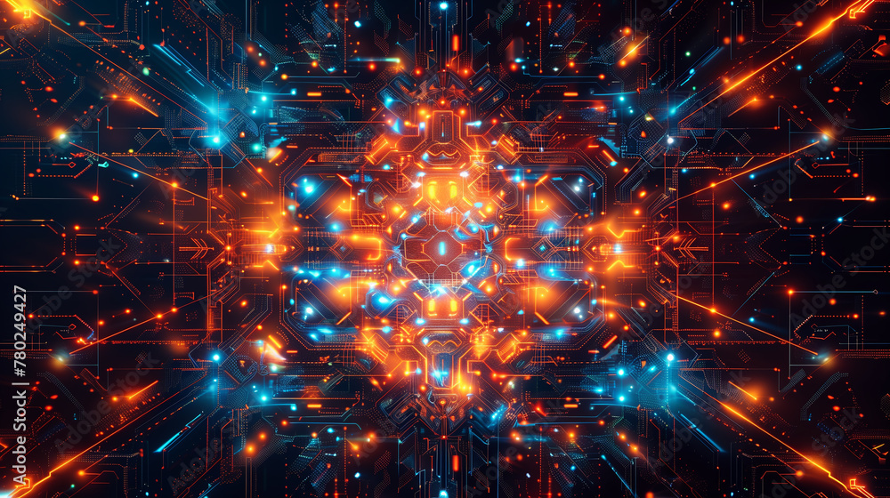 Abstract circuit cyberspace design created Abstract circuit cyberspace design created