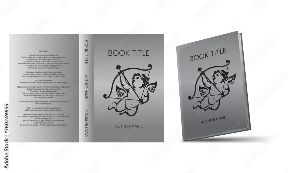 creative and aesthetic book cover design mockup vector with baby cupid angel theme creative and aesthetic book cover design mockup vector with baby cupid angel theme
