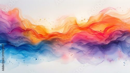 abstract watercolor shapes, merging seamlessly on a see-through canvas, playful dance of colors, splashes, and droplets, creating a visually soothing backdrop, AI Generative photo