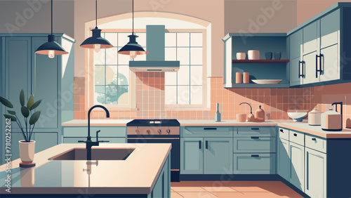A renovated kitchen that blends the latest technology with classic design. Stainless steel appliances and a minimalist marble countertop are