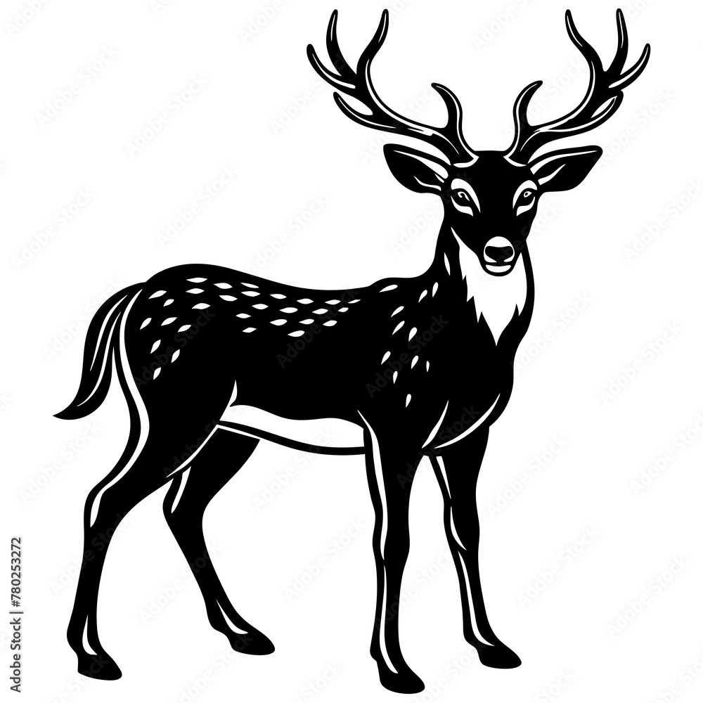 Obraz premium deer silhouette vector illustration svg file