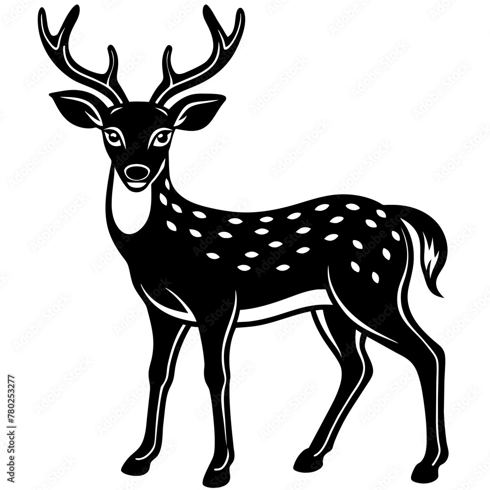 Obraz premium deer silhouette vector illustration svg file