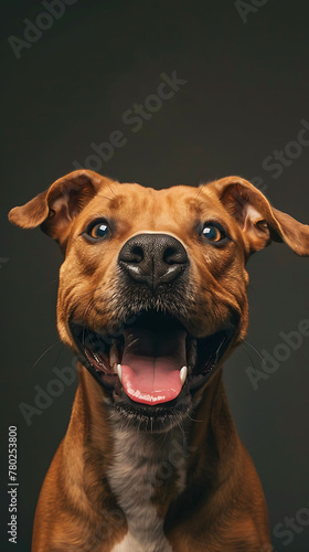 Studio shot of a Dog  posing happy mood  against a solid background  copy space