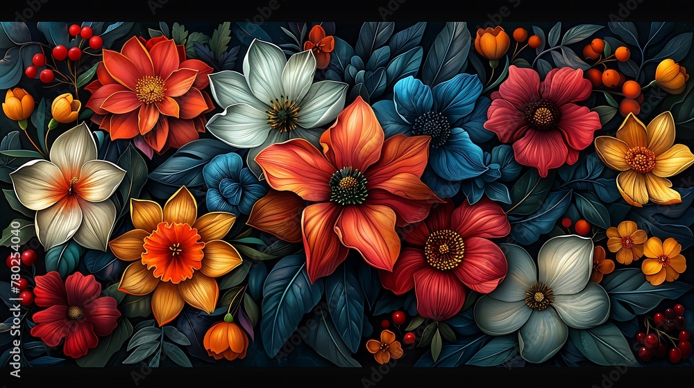 A digital illustration of a floral mandala, with each layer intricately designed to represent the blooms of different seasons, from spring daffodils to winter holly. A digital illustration of a floral mandala, with each layer intricately designed to represent the blooms of different seasons, from spring daffodils to winter holly.