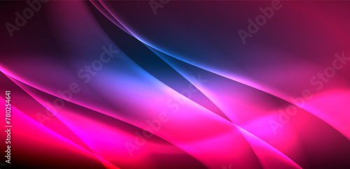Dynamic waves in ethereal glow of neon lights. Concept merges fluidity of motion with vibrant allure of neon, crafting entrancing backdrop that embodies both vitality and futuristic sophistication