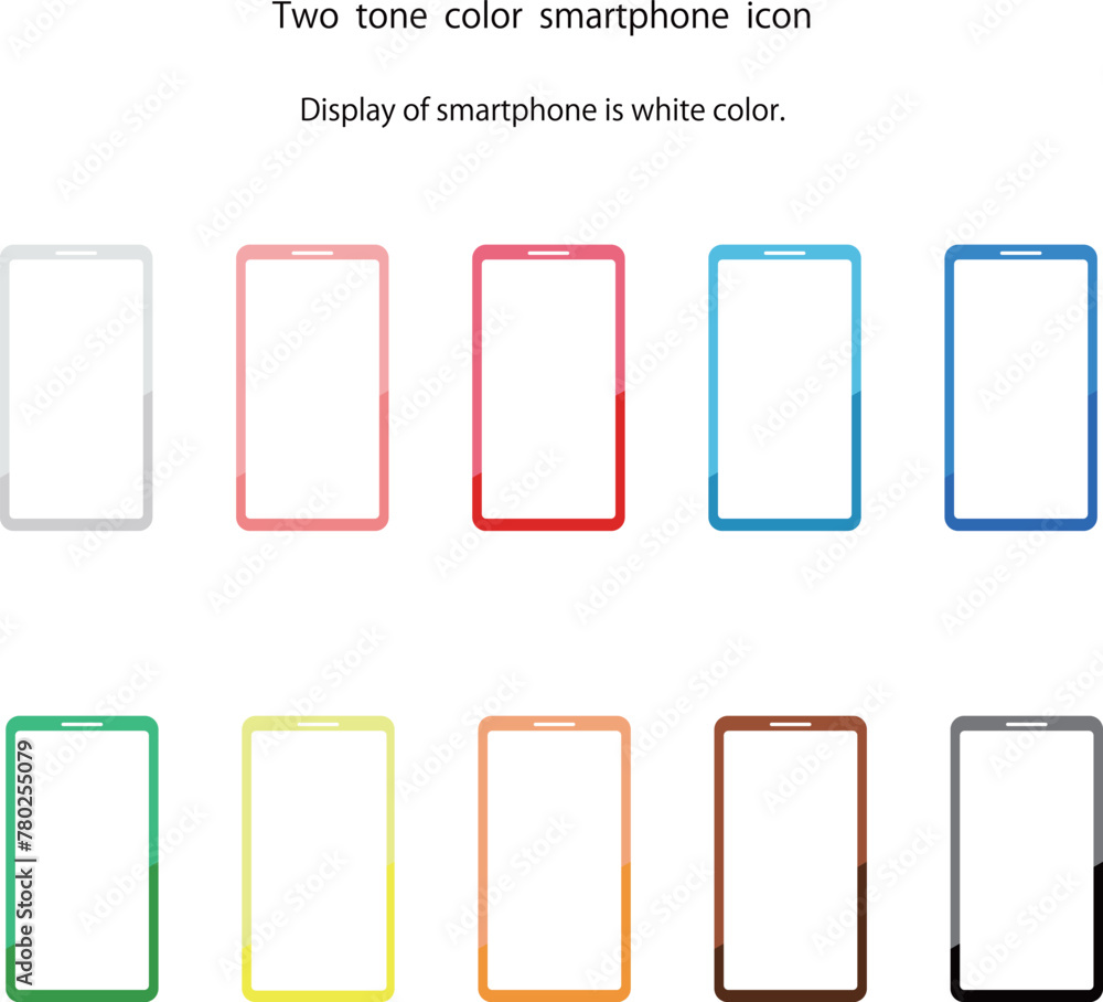 ツートーンカラーのスマホのアイコン ツートーンカラーのスマホのアイコン