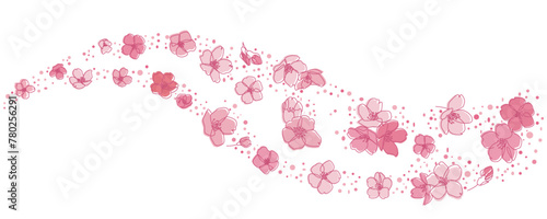 Cherry blossom flower pattern. Spring flower pattern illustration. Floral background. Vector illustraiton.