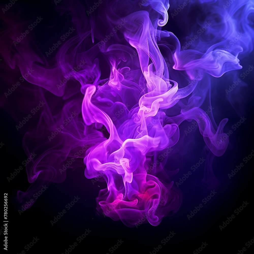 Fototapeta premium Purple smoke on black background