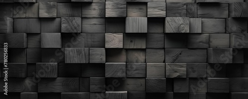 Gray Wooden Cubes Blocks Banner. Generative AI