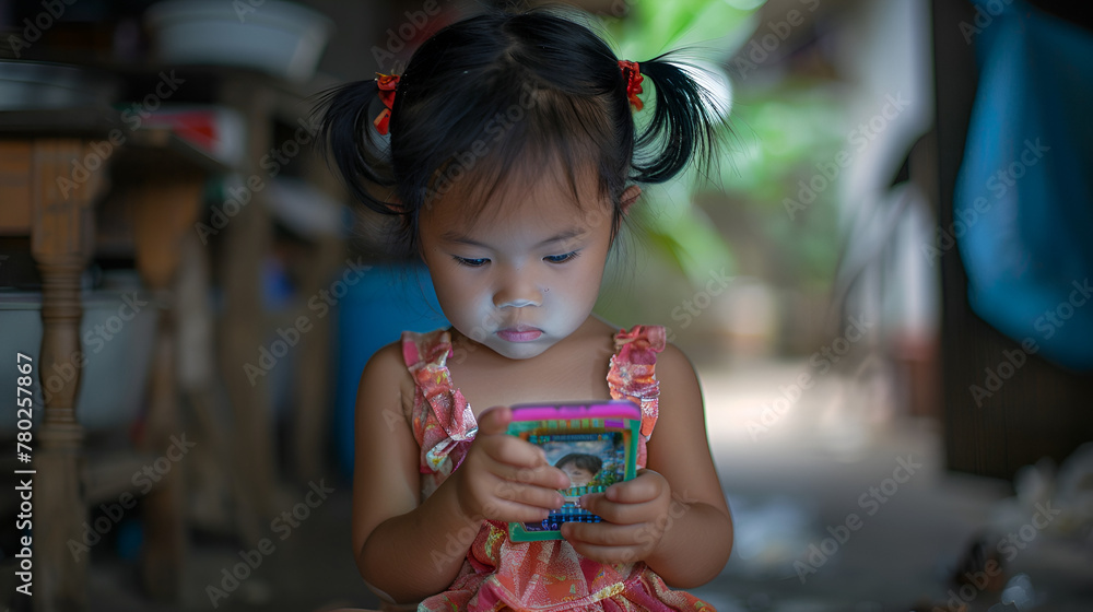 child using mobile phone , generative ai child using mobile phone , generative ai