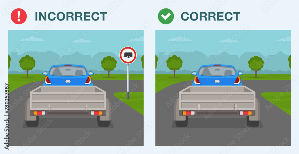 Safe driving tips and traffic regulation rules. Legal and illegal