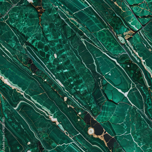 Green marble texture - Emerald depths whisper ancient tales in the textured veins of dark marble, serene elegance meets naturalistic design. Seamless pattern design background © panophotograph