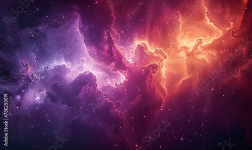 Colorful space galaxy cloud nebula, Generative AI 