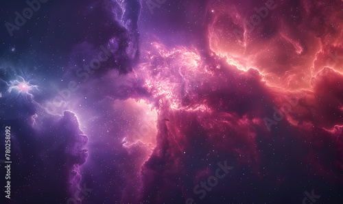Colorful space galaxy cloud nebula  Generative AI 