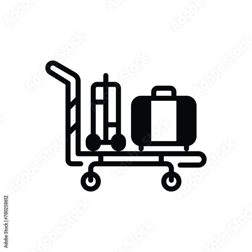 Black solid icon for trolly