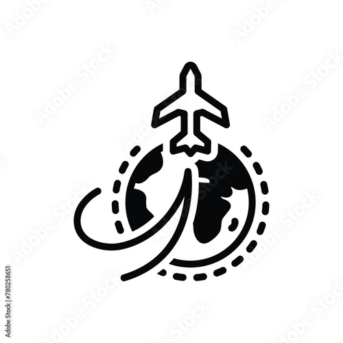 Black solid icon for voyage