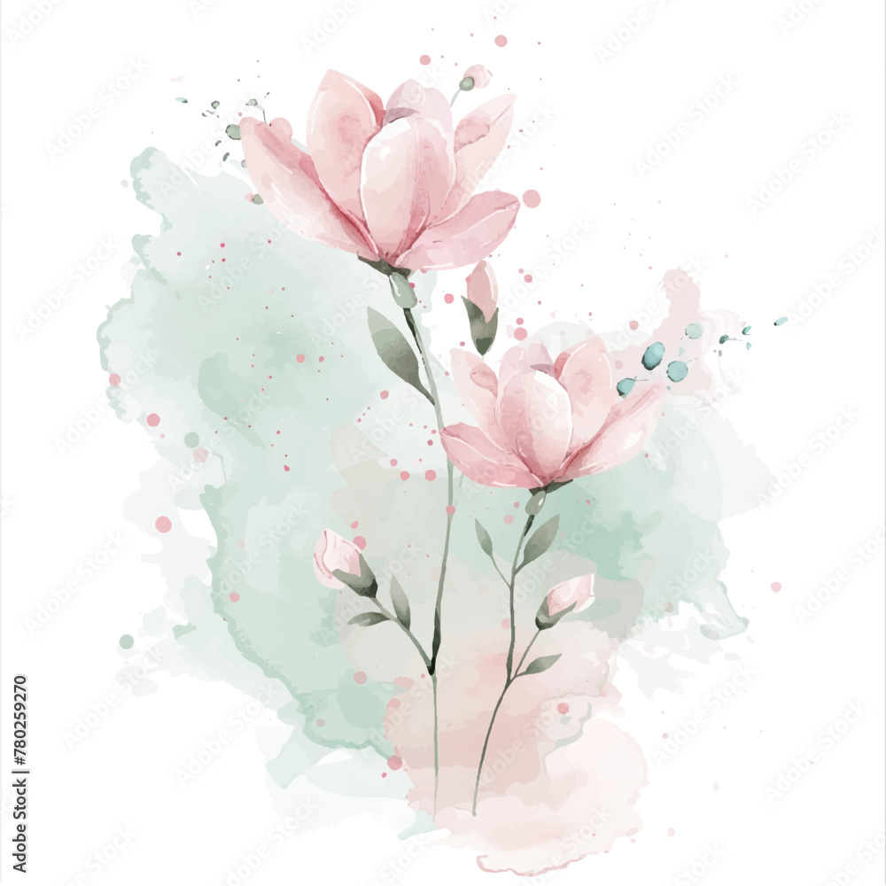 illustration water color roses flower element graphics